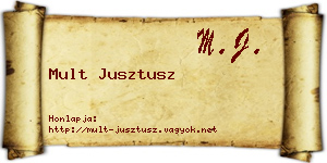 Mult Jusztusz névjegykártya